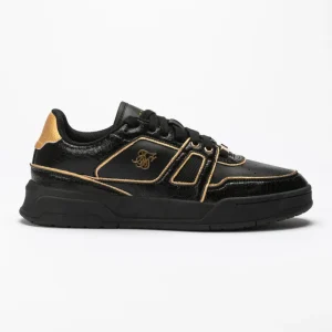 Black And Gold Trimmed Low Top Court Trainer