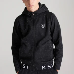 Boys Black Neps Zip Thru Hoodie