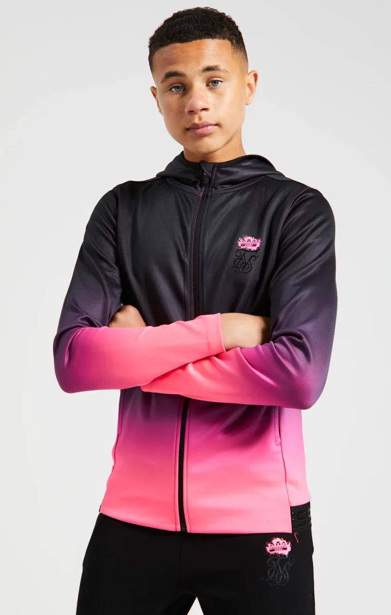 Boys Messi x SikSilk Pink Fade Zip Thru Hoodie