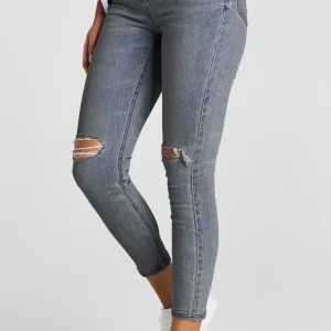 Blue Wash Distressed Denim Jean